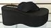 Redvolution Women Wedge Webbing Platform Thong Flip Flops Comy Sandal Shoes Beach T Strap Black