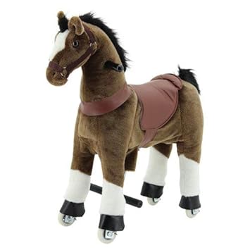 Sweety Toys 7301 Reittier gross Pferd CHOCOLATE auf Rollen für 4 bis 9 Jahre -RIDING ANIMAL
