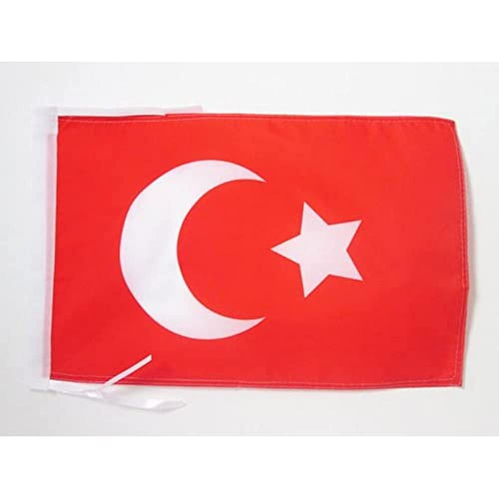 AZ FLAG - Ottoman Empire Flag - 18'' x 12'' - 100% Polyester Turkish Empire -Turkey Small Banner with Two Cords - Fade Resistant - Vivid Colors - 18x12 in - 45x30 Cm — image 1