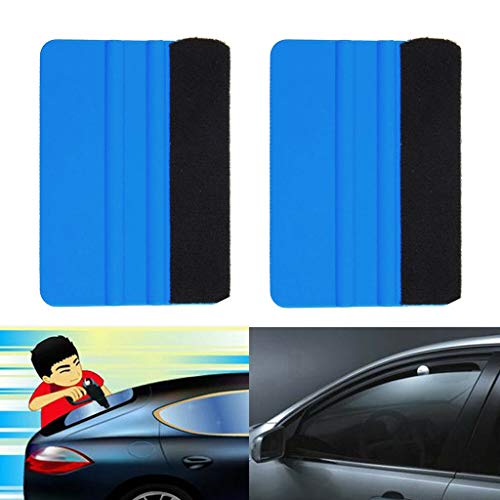 CMrtew Squeegee Car Film Tool Vinyl Blue Plastic Scraper Squeegee with Soft Felt Edge Window Glass Decal Applicator Car Styling (3Pcs)