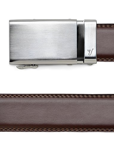 Mission Belt Men's Ratchet Belt - 35mm Alloy Buckle / Chocolate Brown Leather, Medium (33 - 35)