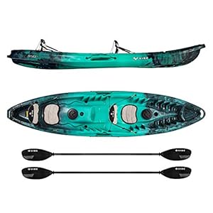Vibe Kayaks Skipjack 120T 12 Foot Tandem Angler and Recreational Two Person Sit On Top Fishing Kayak (Caribbean Blue)