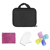Muslady 17-Key Kalimba Case Thumb Piano Mbira Box Bag Water-resistant Shock-proof with Gloves Finger Stall Cleaning Cloth