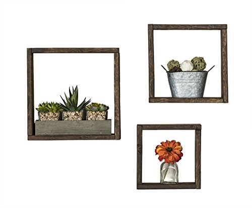 Del hutson designs floating square shelves, usa handmade, pine wo…