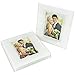 Glass Photo Frame Coasters with Wooden Rack – Customizable 2x3 Coasters, Set of 4 for Personalized Gifts & Home Décor
