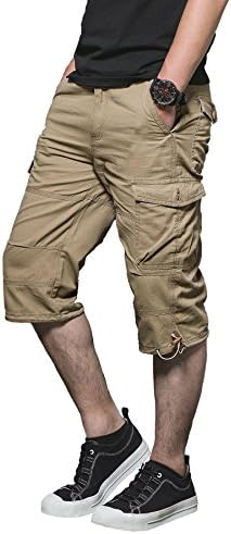 Kolongvangie Cargo Shorts Men's Outdoor Expandable Waist Lightweight Quick Dry Shorts with Multi Pockets