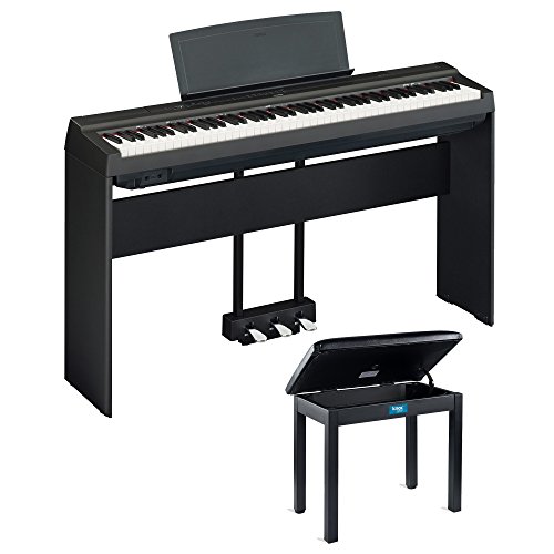Yamaha P125B 88 Weighted Keys Digital Piano w/Yamaha L125B Stand, LP1B 3-Pedal Unit & Knox Bench