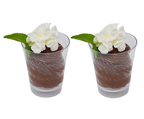 Loreso Round Clear Plastic Disposable Shooter Cups for Serving Desserts, Fruits & Appetizers - Elegant Mini Circular Cups for Parties, Weddings, Sampling, Tasting - Reusable Round Shooters (48CT) - Thumbnail 4