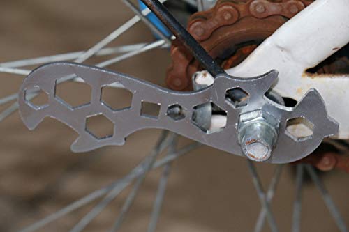Castuvy 2 Pcs Miniature 6 Size Bicycle Spoke Tool Wrench, 1 Pcs Miniature 12 Size Bicycle Multifunction Wrench