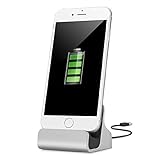 iMoreGro Phone Dock Charging Stand Dock Station Compatible with Phone X/8/8 Plus/7/7Plus/6/6 Plus/6s/6s Plus/5/SE(Silver)