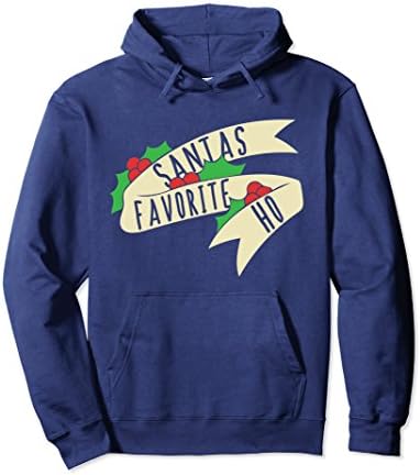 Unisex Santas favorite ho pullover hoodie fun christmas Medium Navy