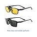 ZYZH Polarized Clip On Sunglasses Flip Up Fit Over Night Vision Glasses Anti Glare for Men Women Driving Sports 2 Pairs with Box -Yellow+Green