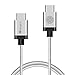 USB C, iOrange-E USB C to C 6.6ft Braided Cable Rapid Charge for Samsung Galaxy Note 8, OnePlus 5, HTC U11, Nexus 5X, Nexus 6P, Lumia 950, Lumia 950XL, ZUK Z1 and Other USB Type C Devices Silver