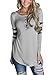 AlvaQ Women Spring Long Blouses for Ladies Fshion 2017 Plus Size Tunic Work Floral Cotton Tops and T Shirt Grey Large