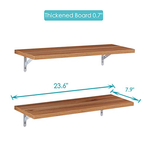 SUPERJARE Wall Mounted Floating Shelves, Set of 2, Display Ledge
