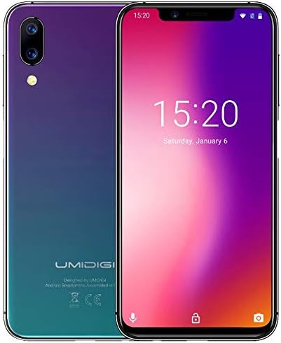 UMIDIGI ONE PRO - 5.9"fullsurface Notch screen (19:9 ratio) smartphone, Super slim design, Android 8.1, P23 Octa Core 2.0GHz 4GB+64GB - Gradient Twilight