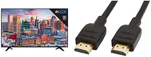 TCL 55S517 55-Inch 4K Ultra HD Roku Smart LED TV (2018 Model) & AmazonBasics HL-007306 High-Speed HDMI Cable, 6 Feet, 1-Pack