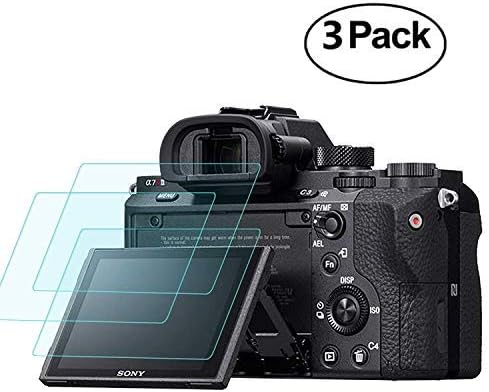 Screen Protector for Sony Alpha a7RIII A7R3 A9 A7II A7RII A7SII A77II A99II RX100 RX100V RX1 RX1R RX10 RX10II Camera, Mestron Tempered Glass Screen Guard Full Coverage Edge to Edge (3 Pack)