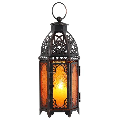Ramadan Lanterns Decorative Indoor & Outdoor, 11ββ Medium Size Vintage Metal Hanging&Tabletop