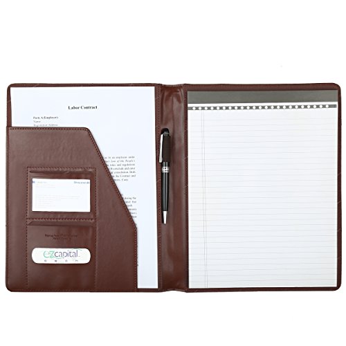 Leathario Leather Folder Business Conference A4 Portfolio Folder Padfolio Noted Case for Work School