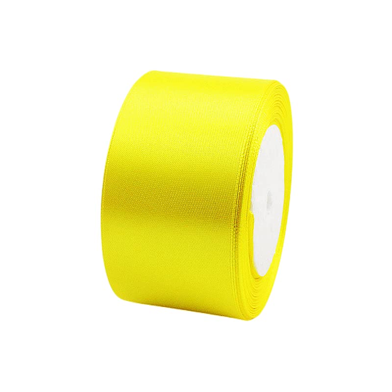 POPOYU 23m Wide Lemon Yellow Satin Ribbon 50mm for Wedding Car,Large Fabric Ribbon 2 Inch Car Ribbon Thick Baby Blue Ribbon for Crafting,Gift Wrapping,Wedding,Christmas,DIY,Hair Bows,Cake Decorations