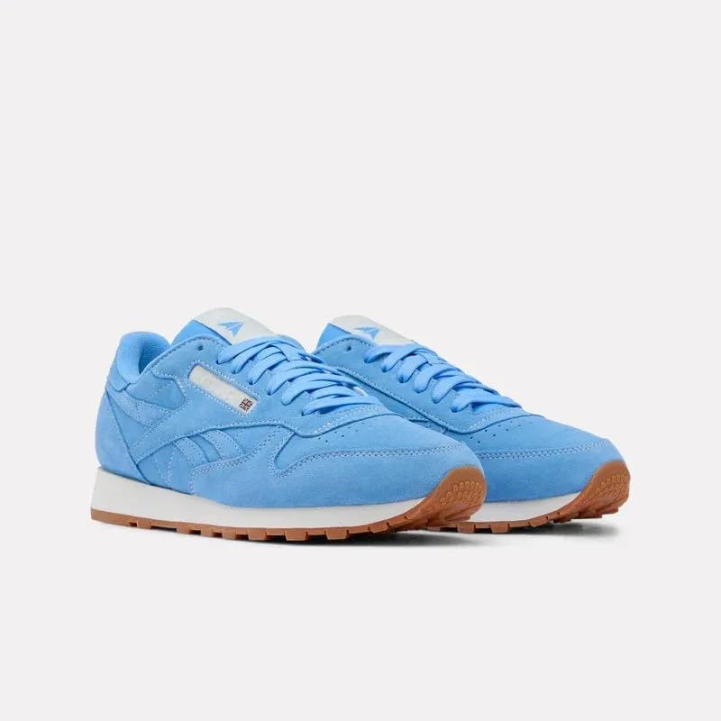 Unisex Classic Leather Sneaker, PERIBLUE/Chalk/Gum, 35 EU
