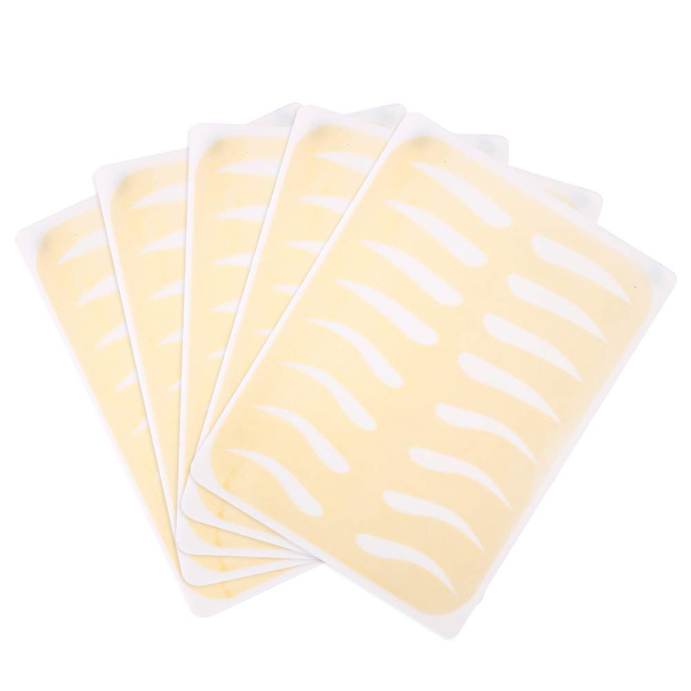 5Pcs Tattoo Practice Skin For Eyebrow Training Permanent Makeup Microblading Eye Brow Training Silicone Fake Skin For Professionals and Beginners(Gold)