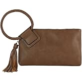 Womens Clutch Purse Wristlet Wallet Evening w/Hand Strap Casual Formal Vegan Leather - Metro Muse (dark stone)