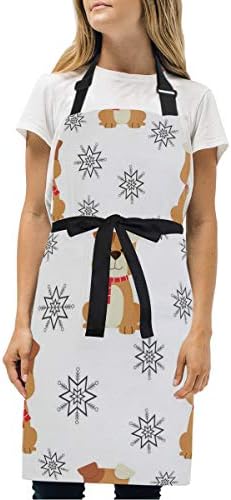 Leighhd Bevissd Solar Powered Christmas Lights Printed Funny Fashion Cooking Waterproof with Pockets Adjustable Apron Woman Men's Adult