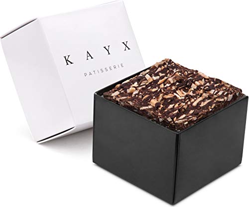 Kayx Chocolate Bark Gift – Valentines Day Elegant Gift Box For Him and Her, Corporate Business Gift – Natural and Fresh Ingredients – Gourmet, Crunchy, and Sweet Snack – (Cube)