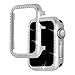 Falandi for Apple Watch Case 40mm, Series 6 Series SE / 5 / 4 iWatch Face Case with Bling Crystal Diamonds Plate iWatch Case Cover Protective Frame for Apple Watch (Silver-Diamond, 40mm)