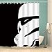 LIGHTINHOME Custom Stormtroopers in Star War Movie Shower Curtain Set White and Black Soldier Shower Curtain Panel Polyester Waterproof Fabric 72x72 Inch with 12-Pack Plastic Shower Hooks