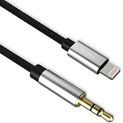 Kadoola AUX Lightning Cable, Lightning Cable AUX Cord 3ft with 3.5mm Male Car Stereo Audio Aux for Apple iPhone 5/5S/6/6S/7/8/X