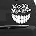 Cheshire Cat We're All Mad Here Wonderland Decal Vinyl Sticker Auto Car Truck Wall Laptop | White | 5.5