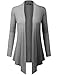BILY Women's Asymmetrical Front Long Sleeve Front Pockets Light Sweater Cardigan Heather Grey X-Large