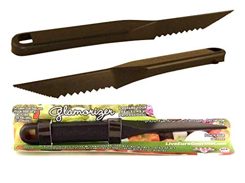 New Euro-gourmet Glamorizer Creative Plastic Carving Knife Tool Fruit/ Vegetable Carving Knife, Melon Baller, Cutter, Multifunction DIY Kitchen Tool for Family
