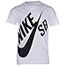 Nike T Shirt Junior Skateboarding Tee Logo Crew Neck Short Sleeve Top Cotton T Shirt New (M 10/12 Years, White)