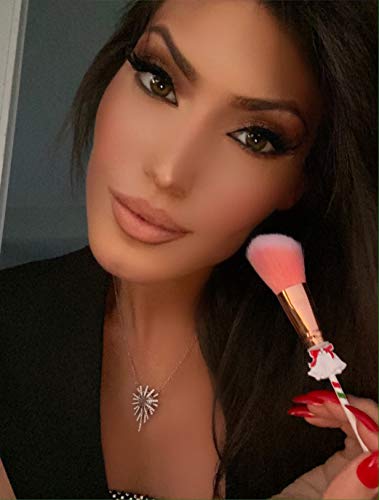EDA LUXURY BEAUTY SPECIAL SANTA CHRISTMAS HOLIDAY PINK Professional Makeup Brush Set Big Angled Contour Brush Blush Bronzer Foundation Eye Shadow Brow Brush Best Super Cute Perfect Women Xmas Gift Bundle Vegan 6 EDA LUXURY BEAUTY SPECIAL SANTA CHRISTMAS HOLIDAY PINK Professional Makeup Brush Set Big Angled Contour Brush Blush Bronzer Foundation Eye Shadow Brow Brush Best Super Cute Perfect Women Xmas Gift Bundle Vegan