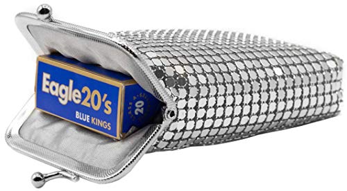 Silver Vintage Luxuriant Soft 4mm Metallic Mesh (Full Pack 100s) Cigarette Case Purse - Thumbnail 2
