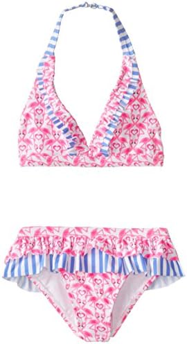 Angel Beach Big Girls' Couples Flamingo Bikini Set, Multi, 16