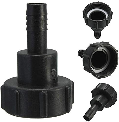 Tank Hose Adapter Plastic IBC Tank Adapter Garden Hose Adapter Fittings Tools 60mm Thread Import to 1"(25mm) Connect Hose (Pack of 1)