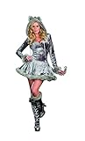 Dreamgirl Women's Sexy Bad Wolf Zip Front Velvet Dress