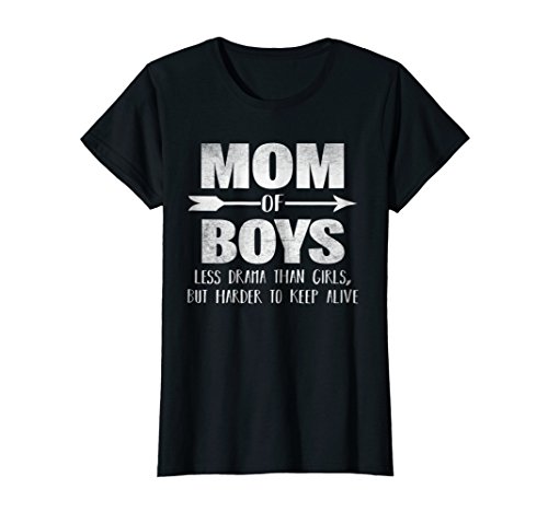 Womens mom of boys less drama than girls t-shirt, mothers day gif…