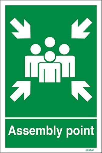 Assemble Point Sign Label, Assemble Point Sign Sticker Aluminum 100X150mm Self Adhesive Easy to Stick Label/Sticker