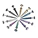 Aroncent 12PCS Stainless Steel Fake Taper Earrings for Men Women Fake Illusion Tunnel Cheater Spike Earrings Fake Plug Earrings Piercing Jewelry