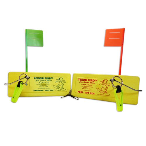 Yellow Bird Planer Board (100PSF- Port & Starboard Pro Pack, 4 Scotty Releases + Hardware & Flags - Red / Green)