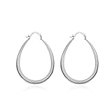 NYKKOLA Beautiful Gift Fashion 925 Silver Classic Big Hoop Earrings