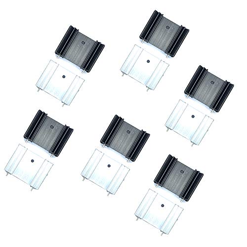To-220 Aluminum Heat Sink 25x34x12mm, TO220 Heat Sink for Cooling MOSFET SCR Power Regulator ICS (25mmx34mmx12mm) (Silver Tone 6, Anodized Black 6) a Total of 12 - Thumbnail 4