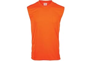 J. J. Keller & Associates, Inc. High Visibility Sleeveless T-Shirt, Moisture Wicking, Chest Pocket, SAFEGEAR