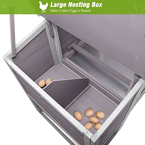 GUTINNEEN Chicken Coop Hen House with Nesting Box and Run, Large